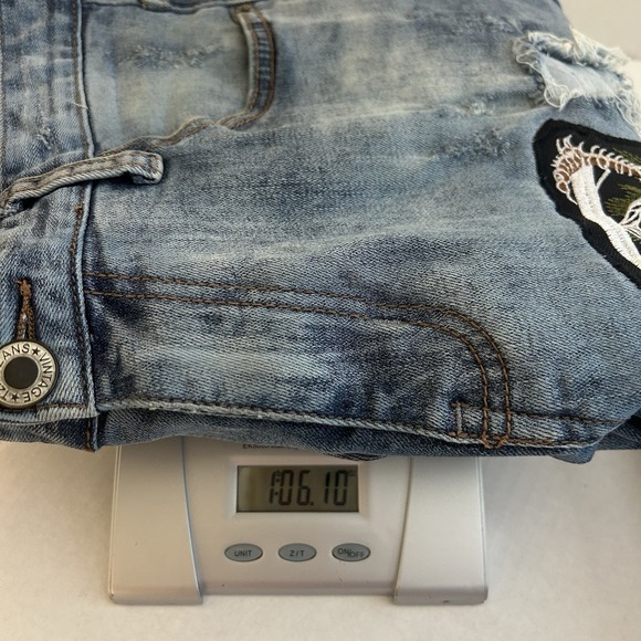 T2M Patch Distressed Mens 32 Straight Leg Skinny Skater Jeans - Picture 15 of 15